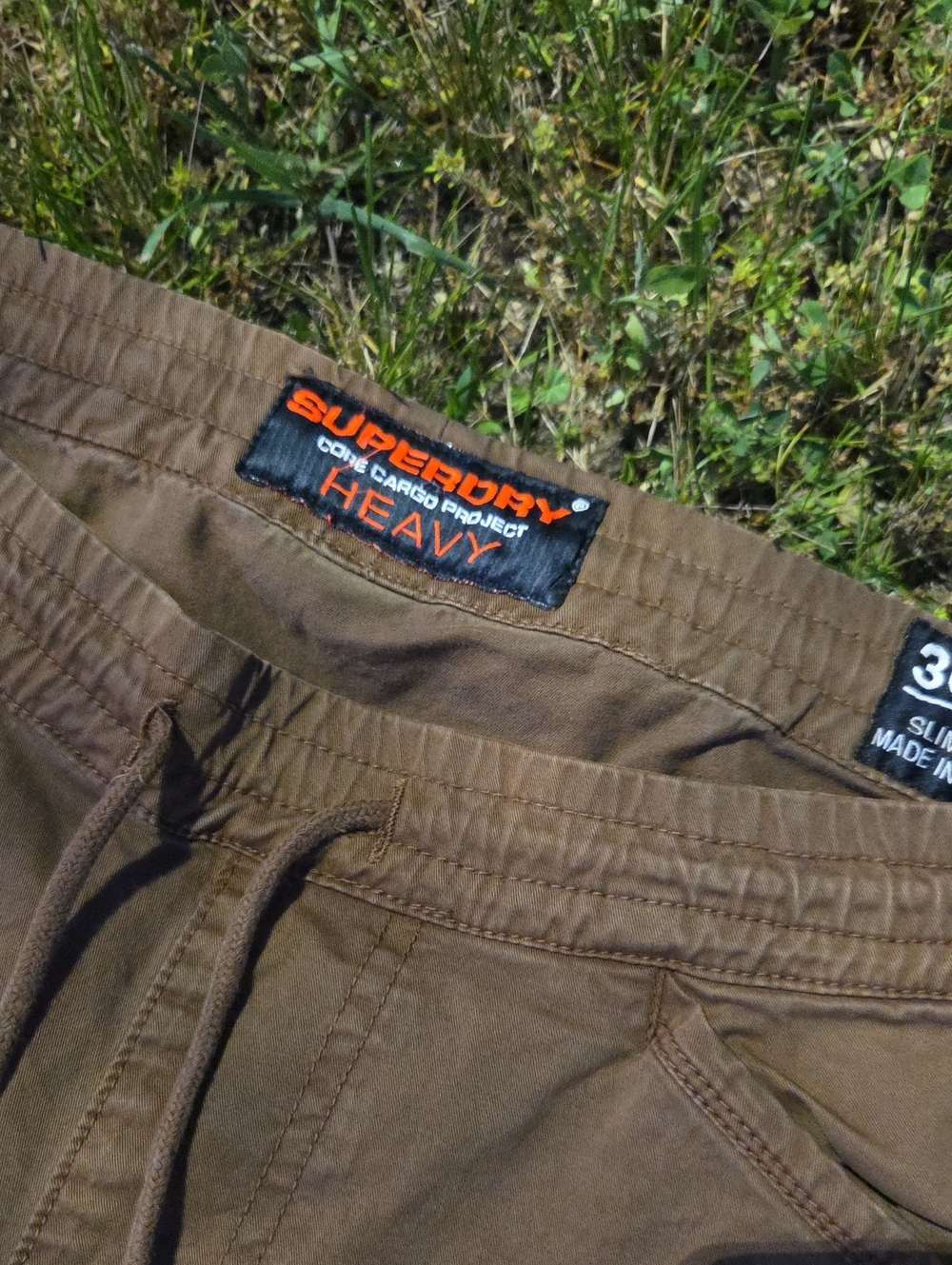 Superdry Brown Heavy Core Cargo Drawstring Pants